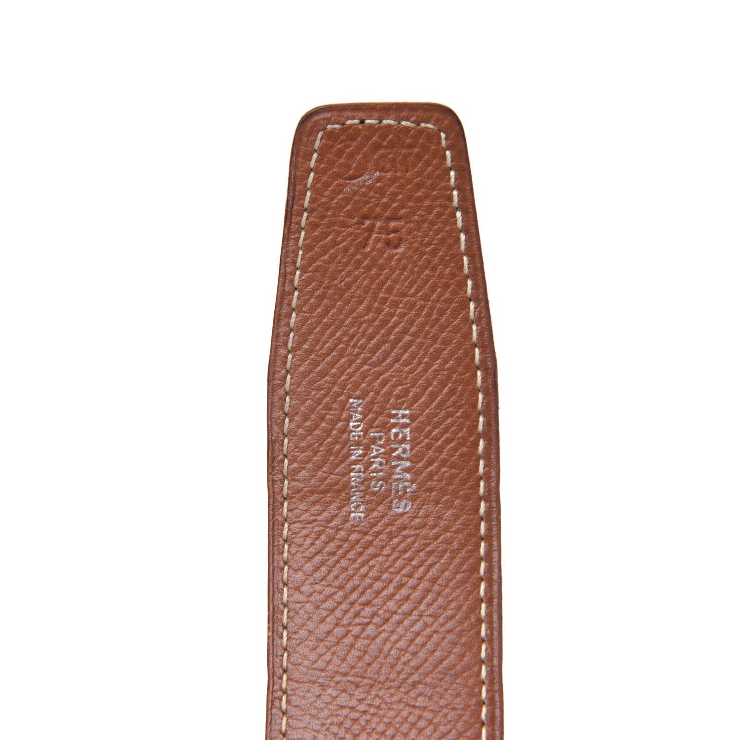 Hermes Box Courchevel 32mm H Belt 75 Black Gold 3 of 5