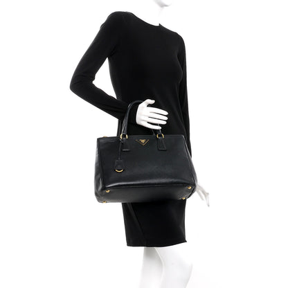 Prada Saffiano Medium Galleria Double Zip Tote Black 3 of 17