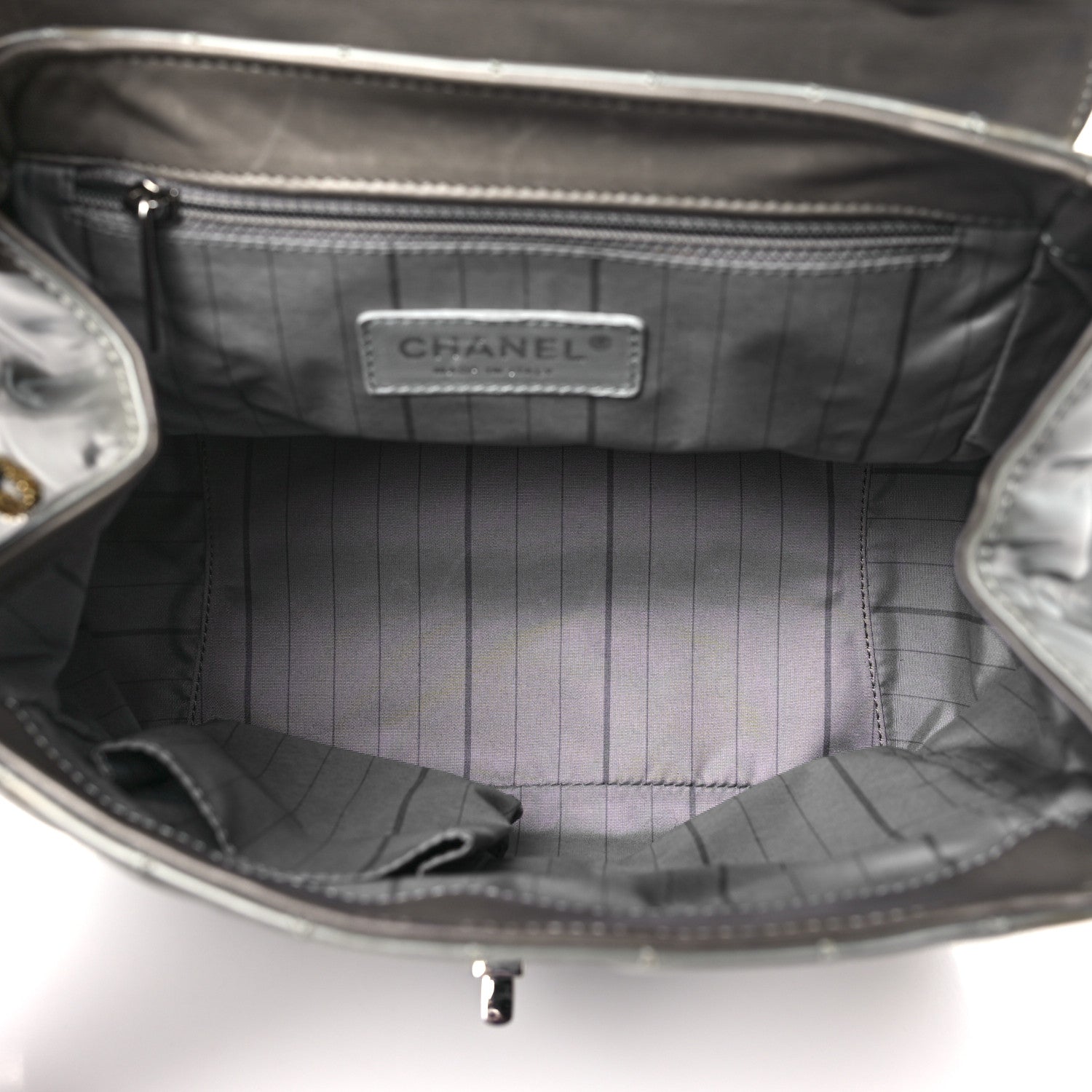 Chanel Glazed Calfskin Small Mademoiselle Lock Kelly Flap Bag Grey 5 of 10
