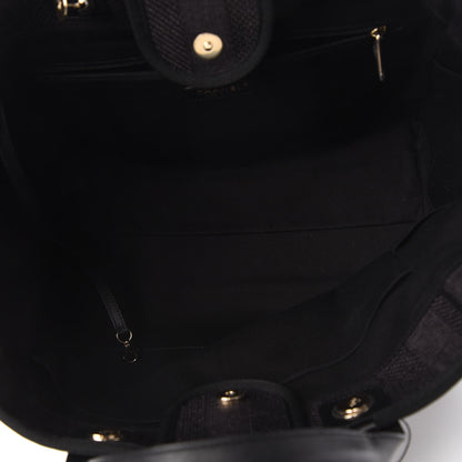 Chanel Mixed Fibers Calfskin Medium Deauville Tote Black 5 of 10