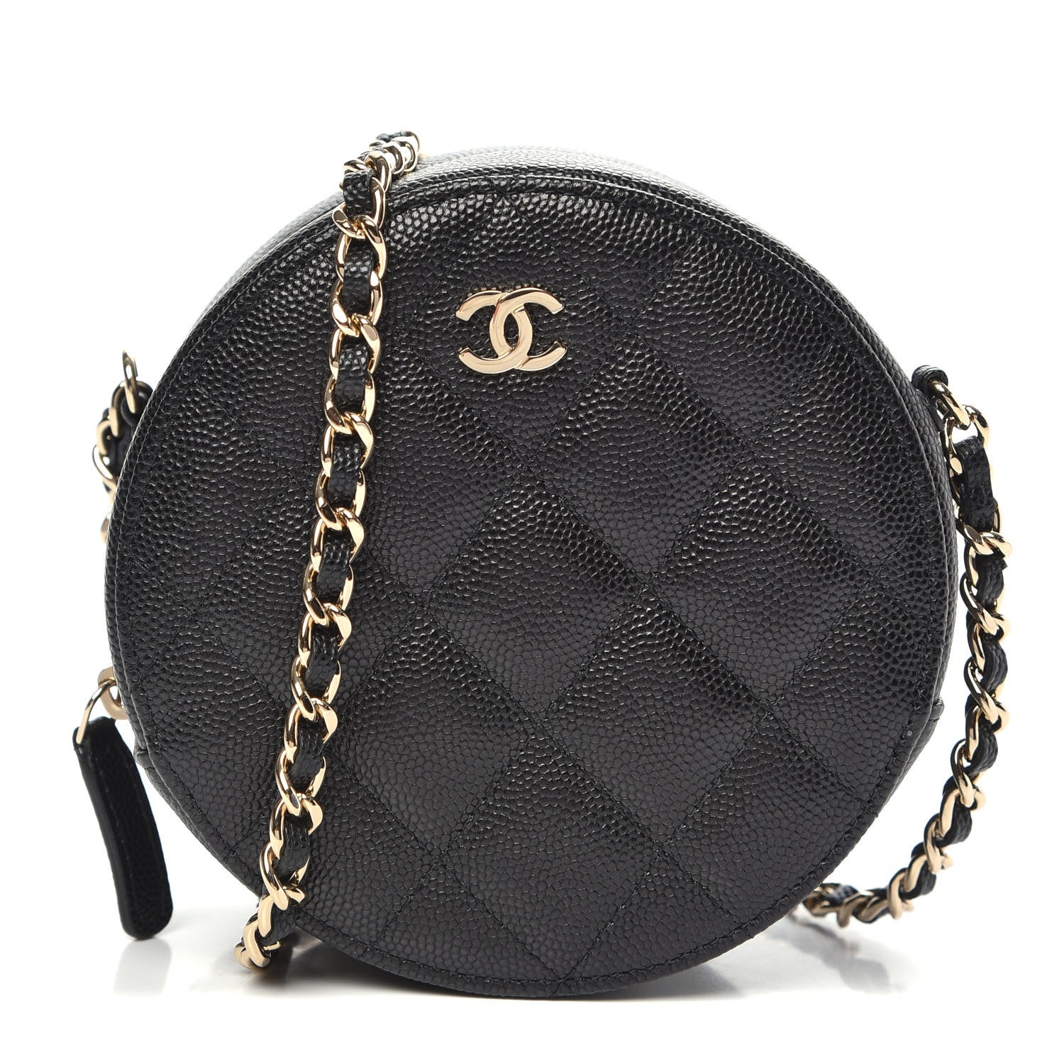 Chanel Caviar Quilted Round Clutch With Chain Black 1 of 10