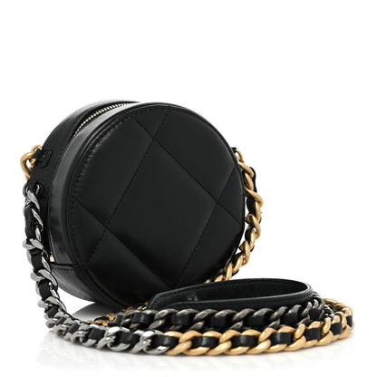 Chanel Lambskin Quilted Chanel 19 Round Clutch With Chain Black 3 of 11