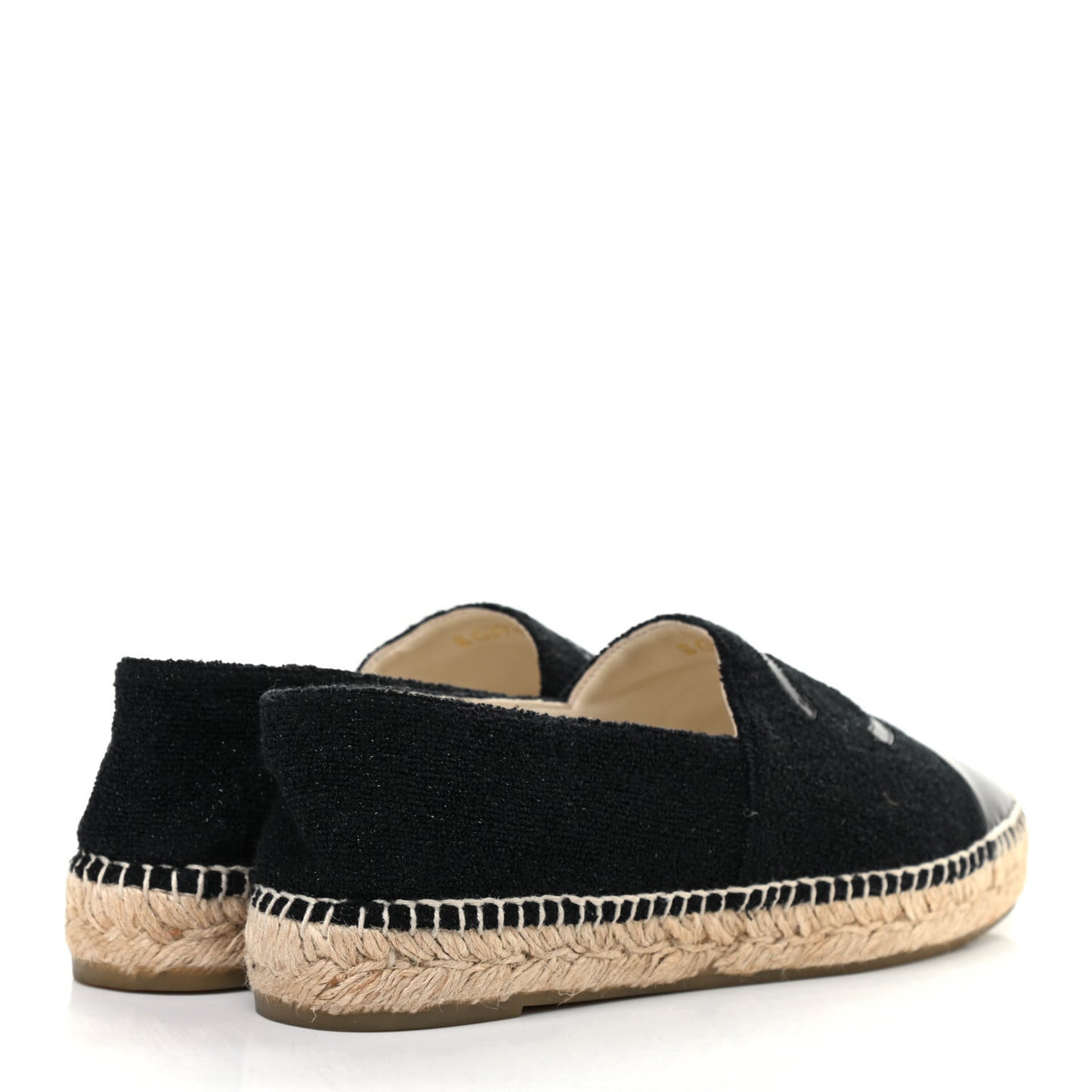 Fabric Patent Calfskin CC Espadrilles 40 Black
