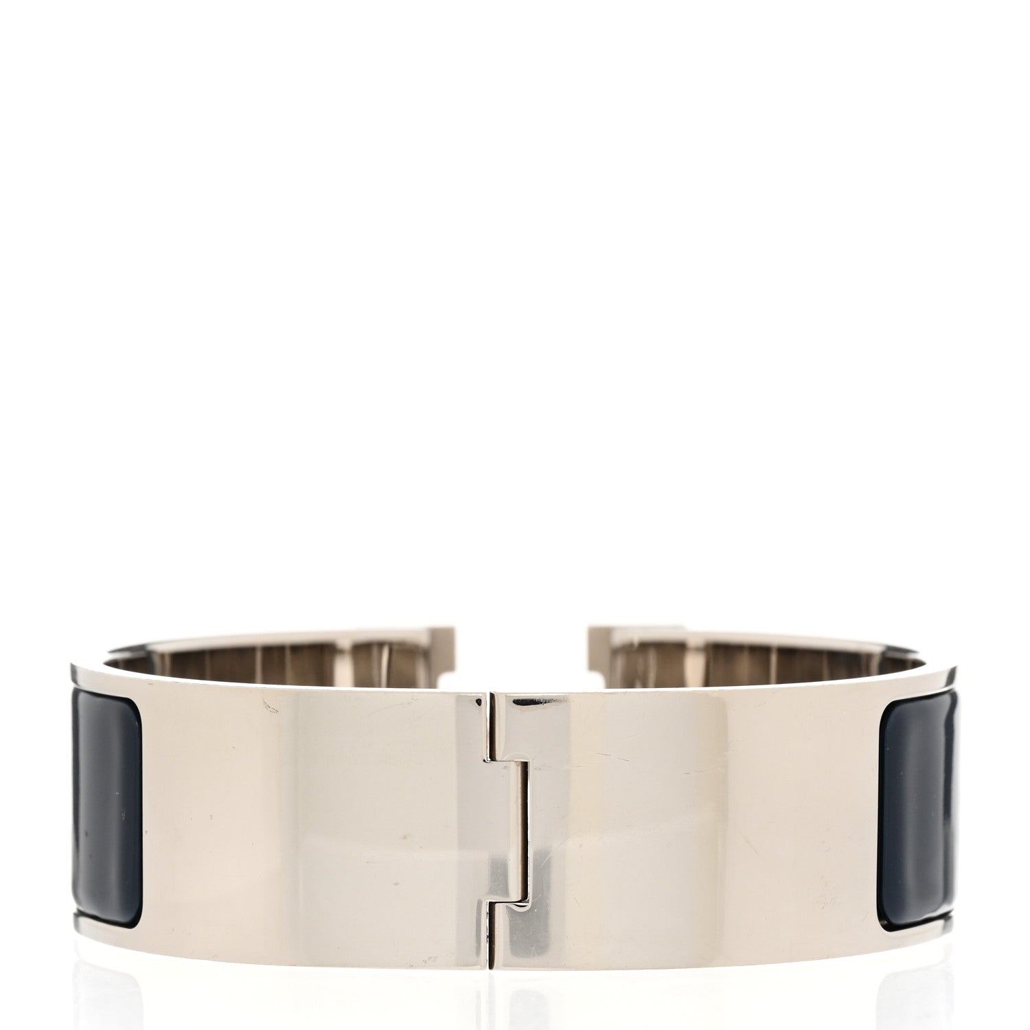 Hermes Enamel Wide Clic Clac H Bracelet GM Bleu Nuit 3 of 4