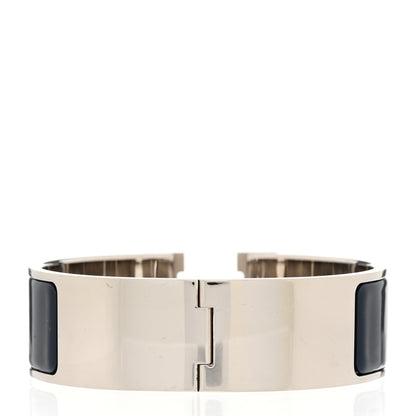 Hermes Enamel Wide Clic Clac H Bracelet GM Bleu Nuit 3 of 4