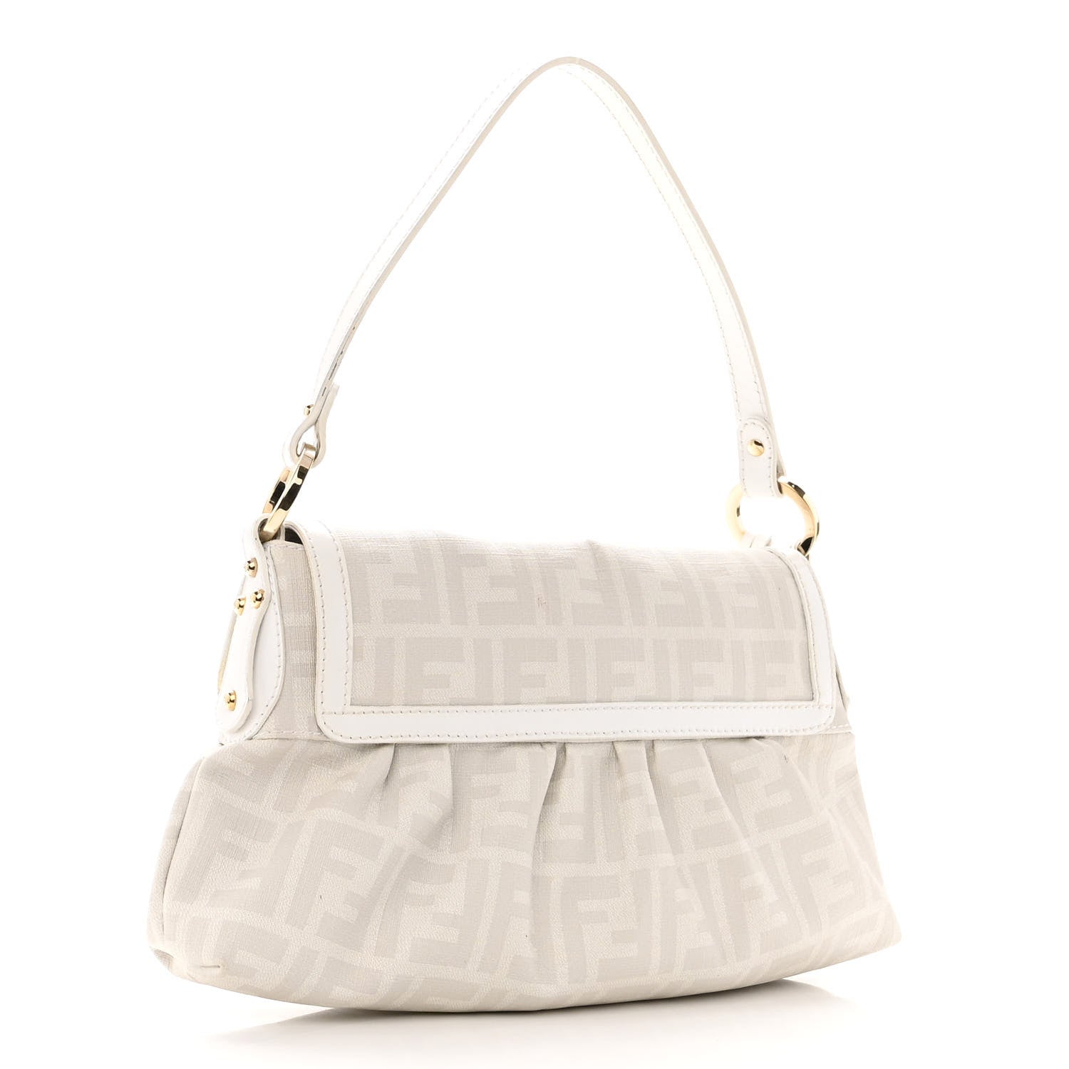 Fendi Zucca Spalmati Small Chef Shoulder Bag White 3 of 7