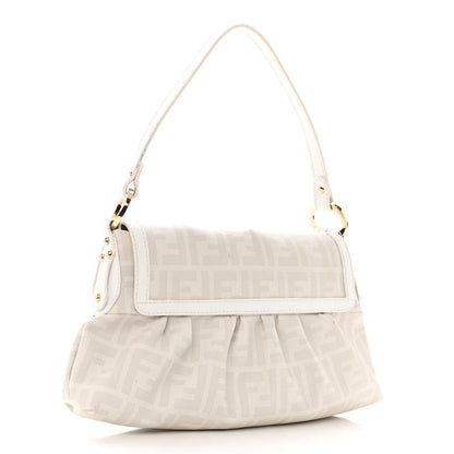 Fendi Zucca Spalmati Small Chef Shoulder Bag White 3 of 7