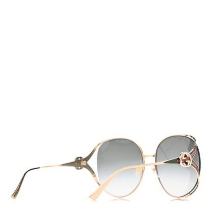 Gucci Metal Oversized Round Frame GG0225S Sunglasses Gold 4 of 8