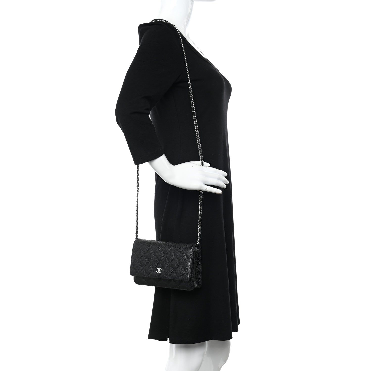 Chanel Caviar Quilted Wallet on Chain WOC Black 2 of 11
