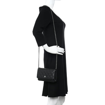 Chanel Caviar Quilted Wallet on Chain WOC Black 2 of 11