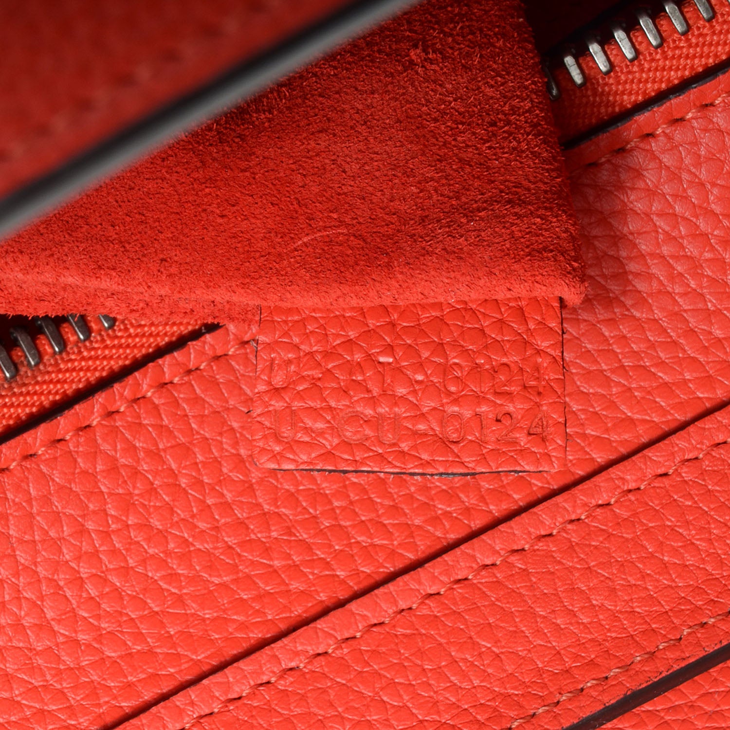 Celine Drummed Leather Micro Luggage Vermillion 7 of 9