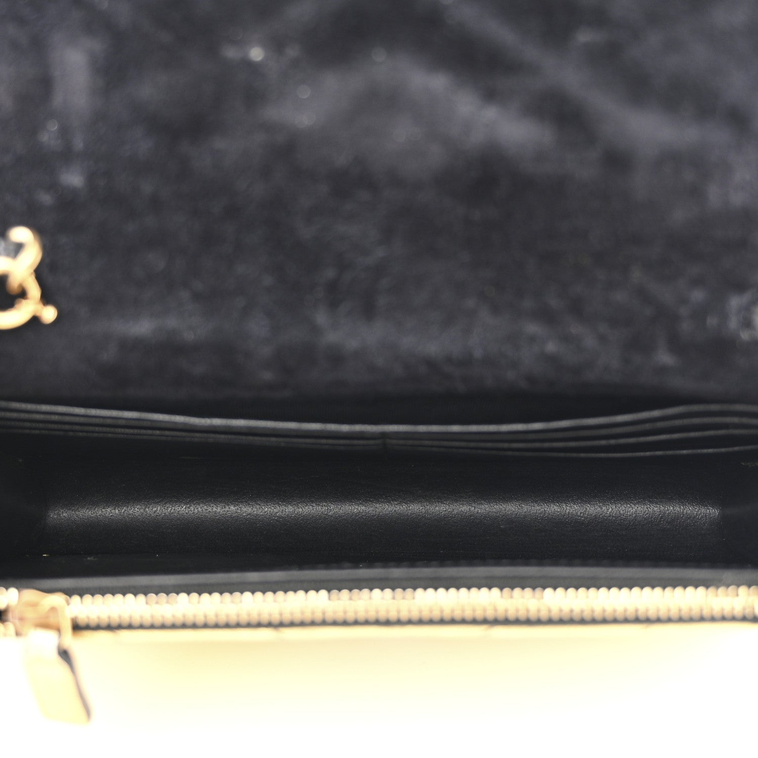 Saint Laurent Metallic Calfskin Matelasse Chevron Monogram Envelope Chain Wallet Antic Gold 5 of 14