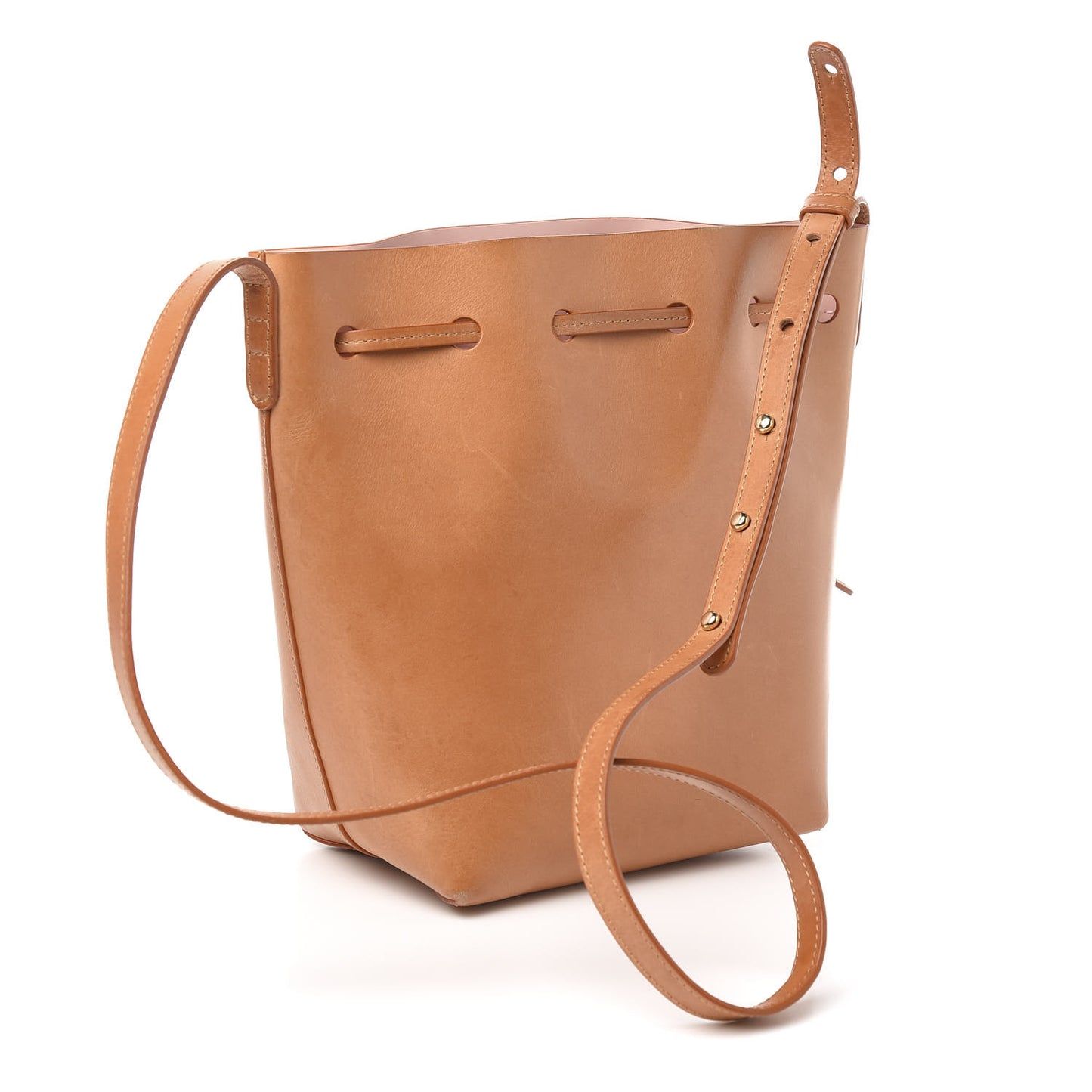 Calfskin Mini Bucket Bag Cammello Rosa