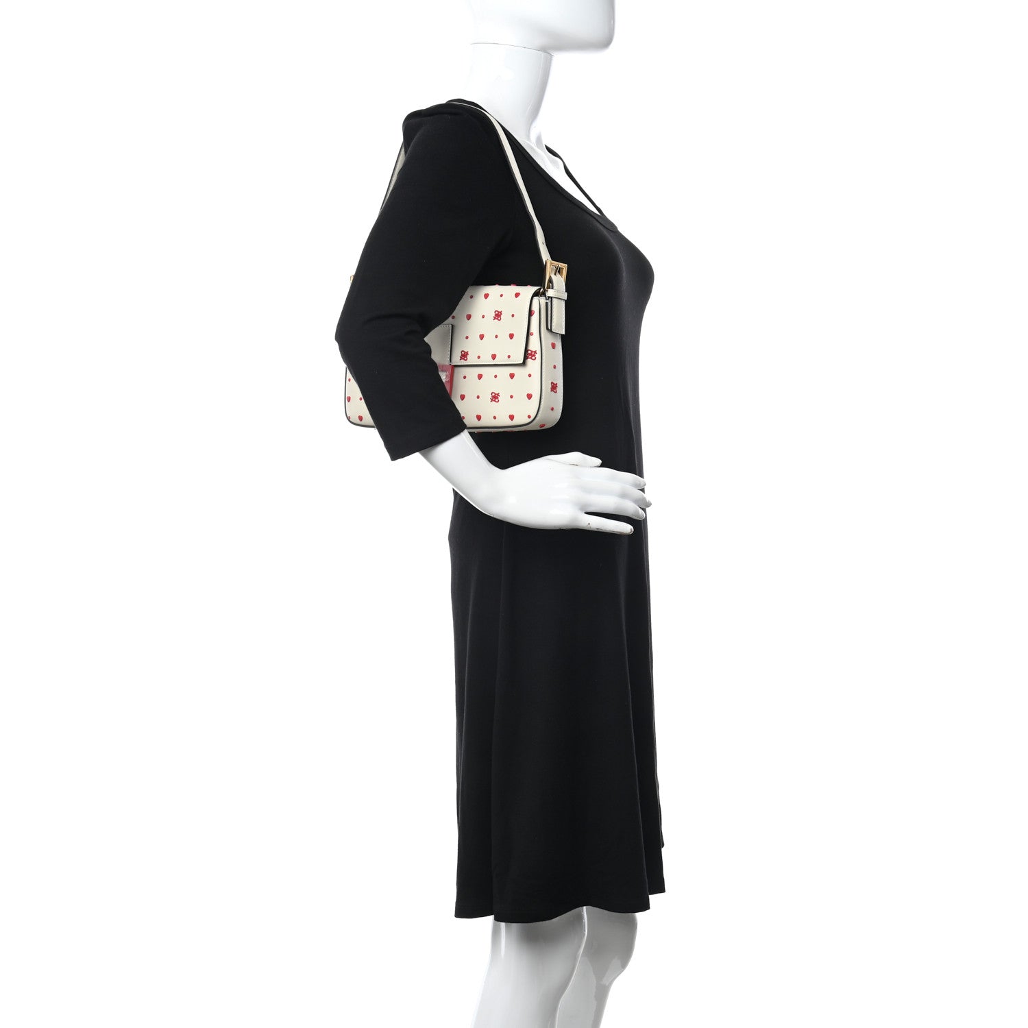 Fendi Vitello Burro Chinese Valentines Day Karligraphy Embroidered Baguette 1997 Pana Rosso Cardinale 2 of 8