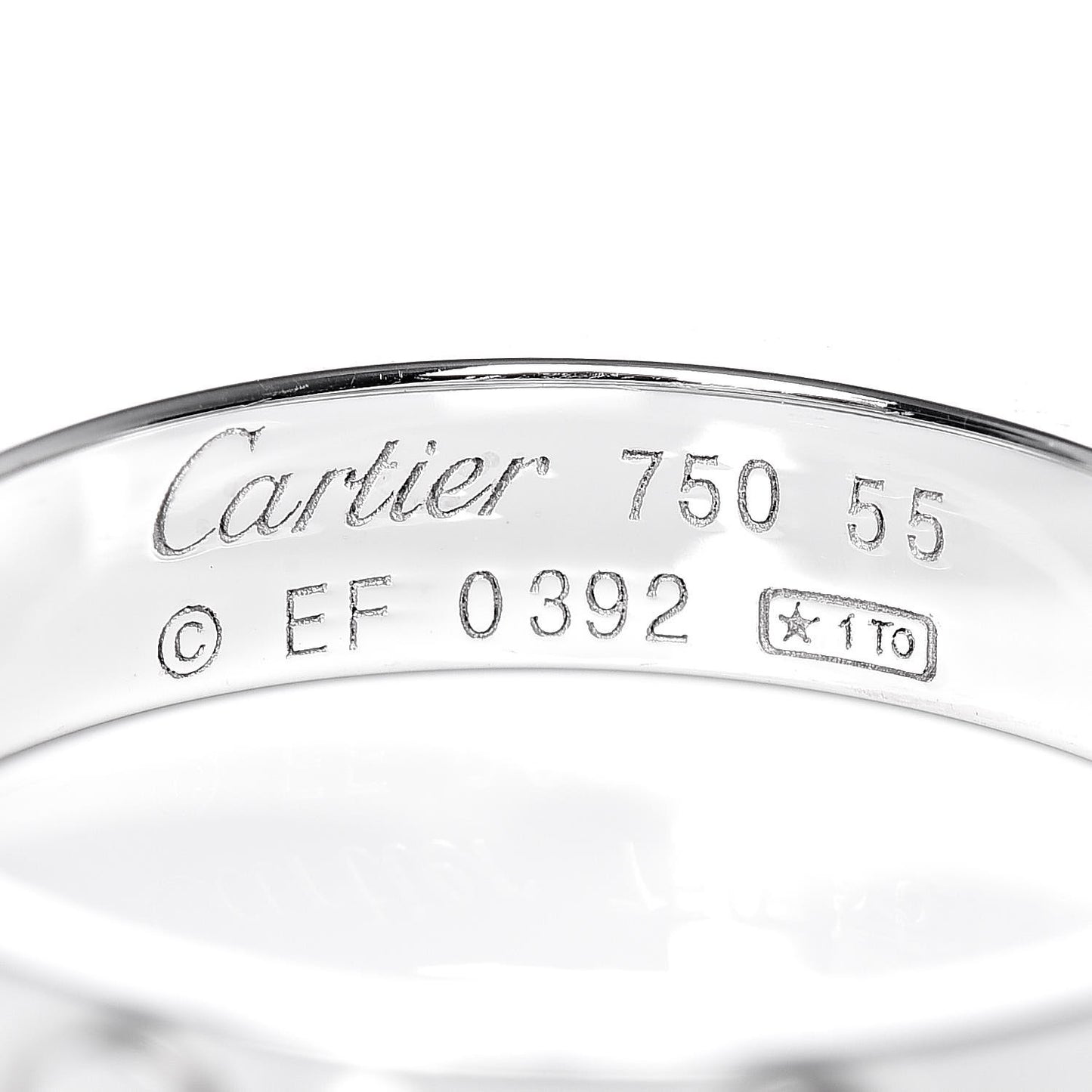 18K White Gold 4mm LOVE Wedding Band Ring 55 7.25