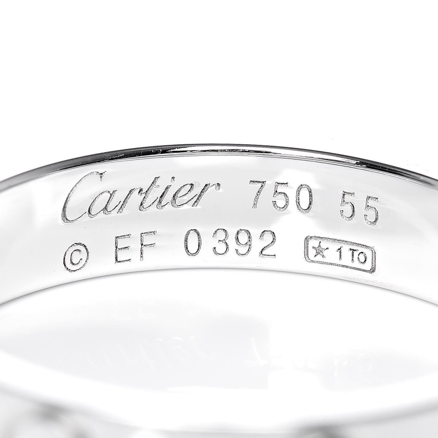 Cartier 18K White Gold 4mm LOVE Wedding Band Ring 55 7.25 4 of 4