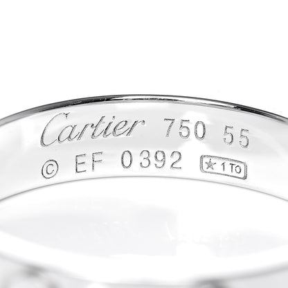 Cartier 18K White Gold 4mm LOVE Wedding Band Ring 55 7.25 4 of 4