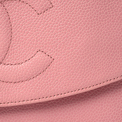 Chanel Caviar Timeless CC Wallet on Chain WOC Pink 9 of 15
