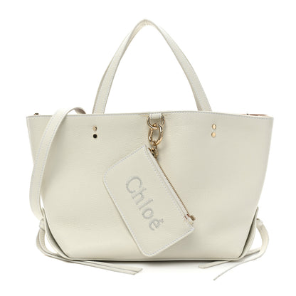 Chloe Calfskin Small East West Sense Tote White 1 of 17