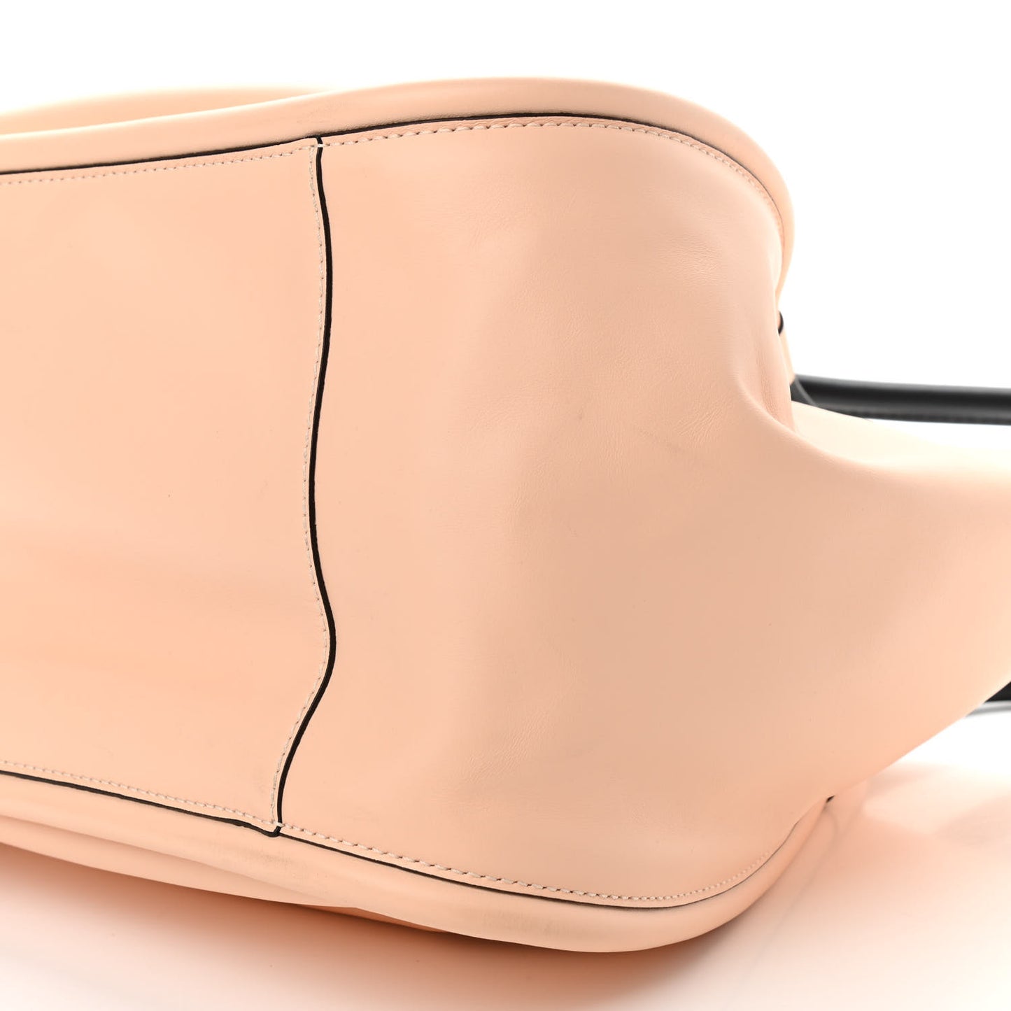 Calfskin Large Ruched Tote Peach