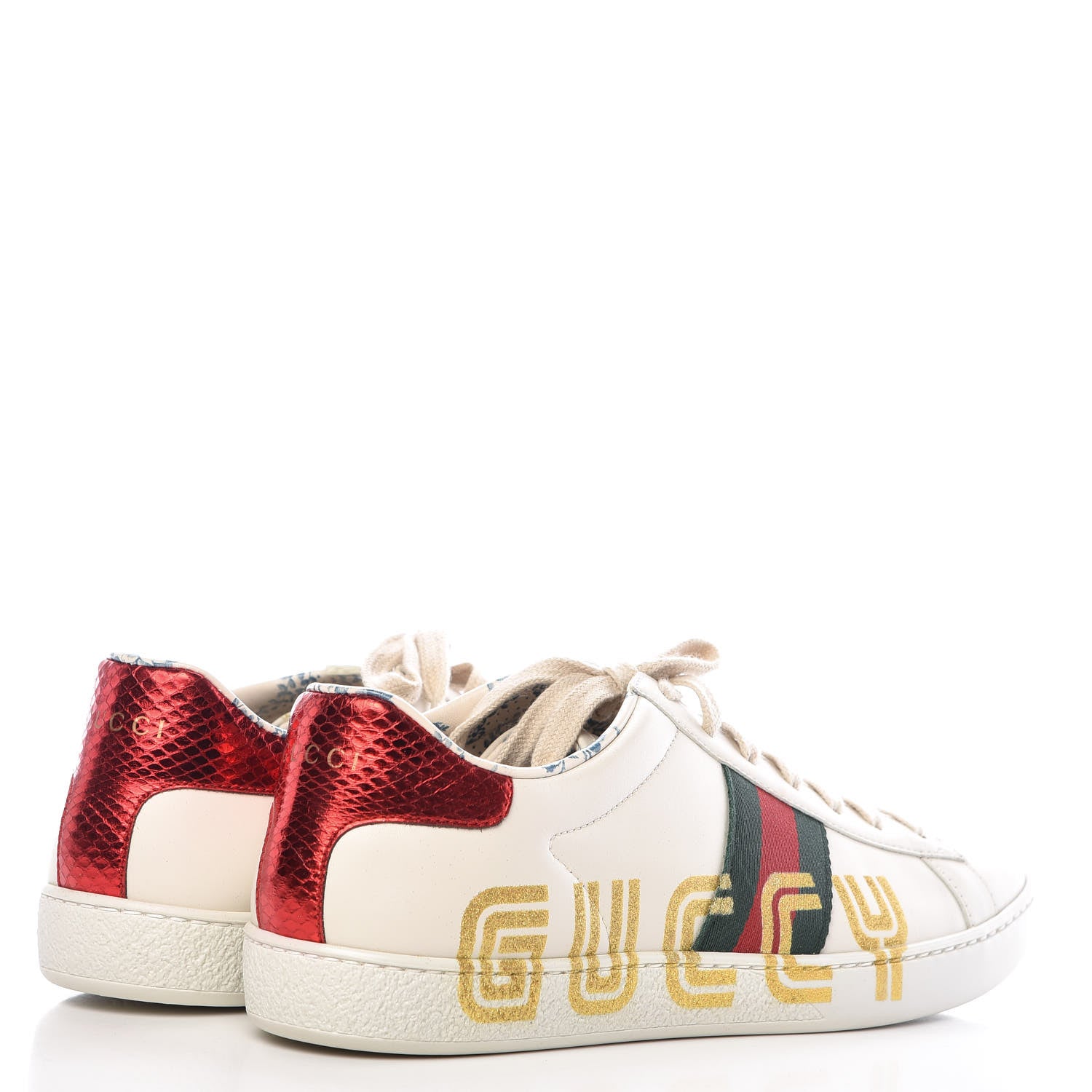 Gucci X SEGA Calfskin Ayers Web Guccy Womens Ace Sneakers 39.5 White 4 of 11