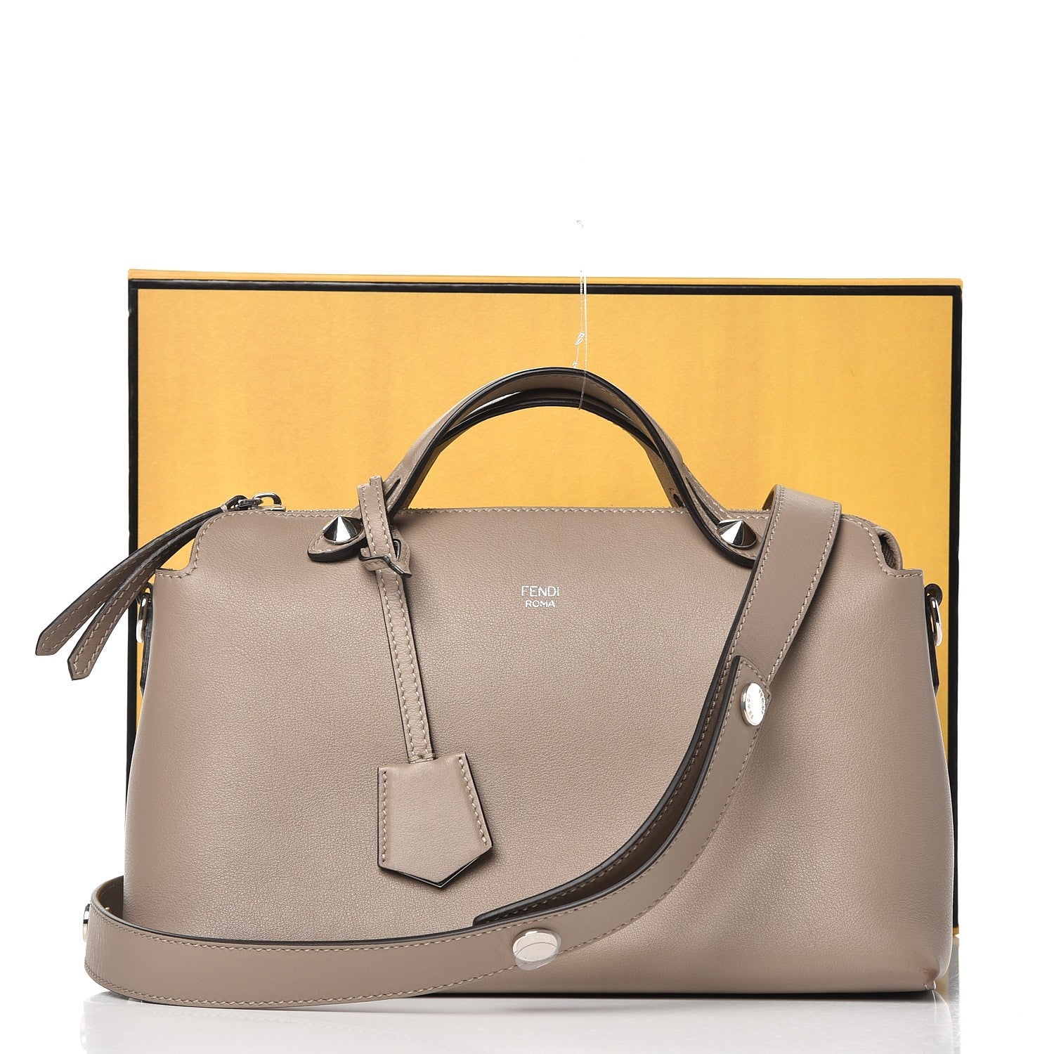Fendi Vitello Dolce Medium By The Way Boston Bag Tortora 12 of 12