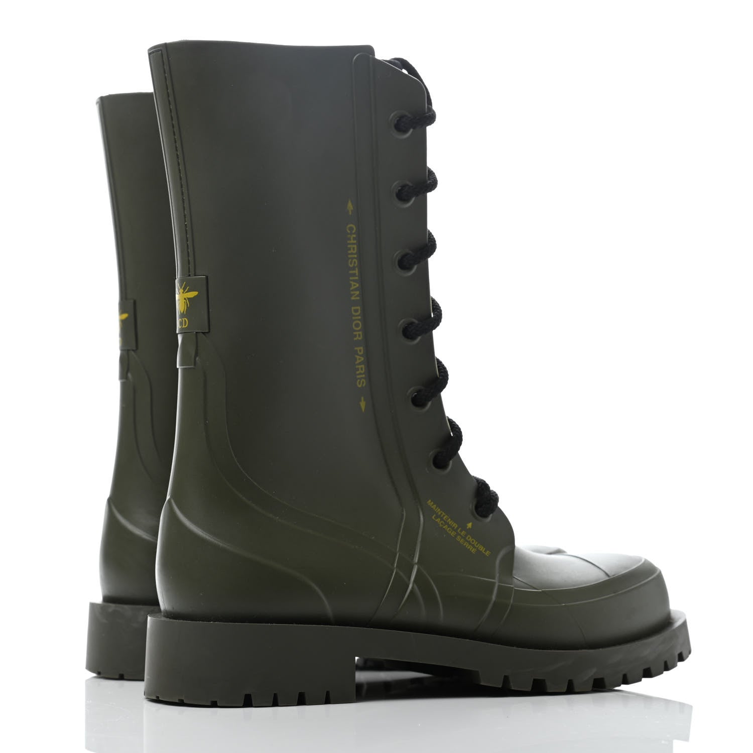 Christian Dior Rubber Diorcamp Low Boots 37 Military 3 of 6