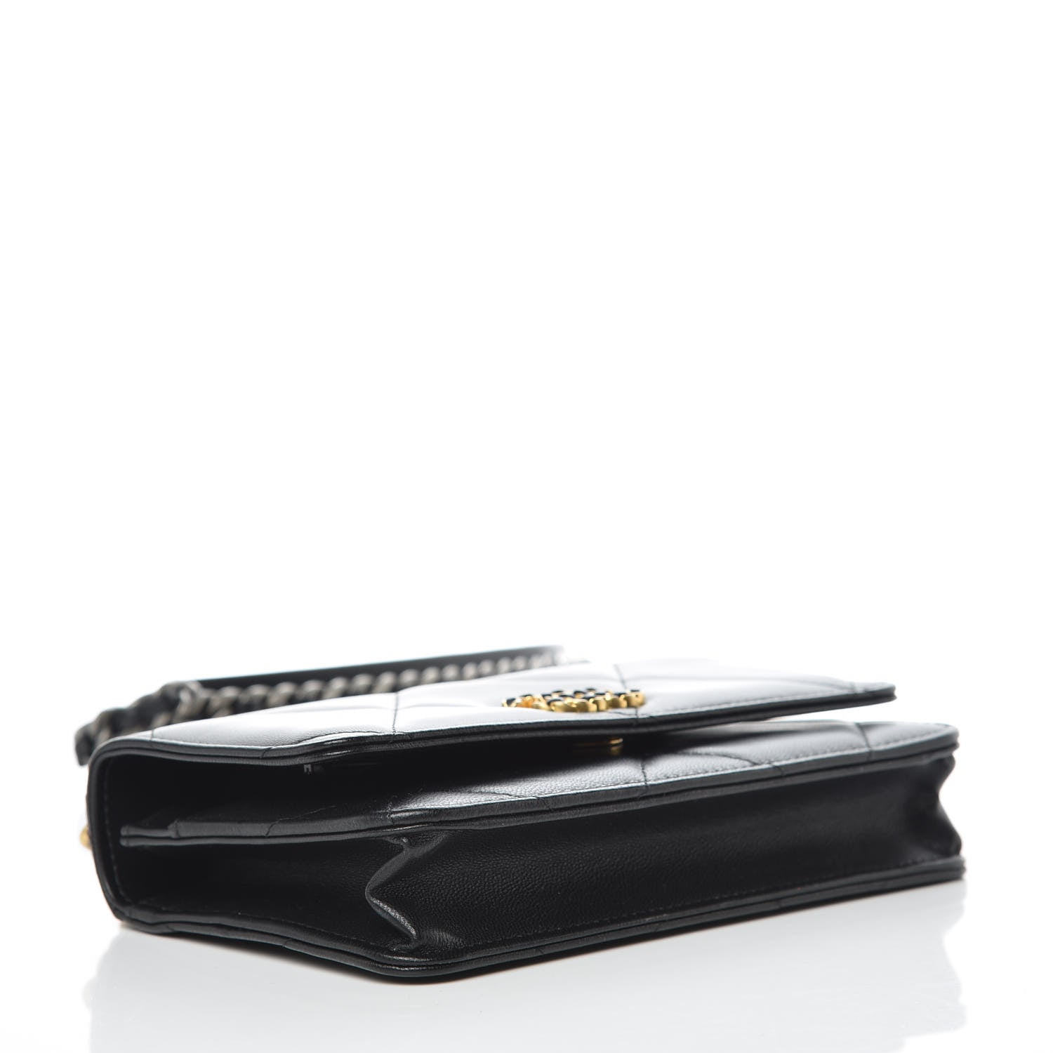Chanel Goatskin Quilted 19 Wallet On Chain WOC Black 4 of 10