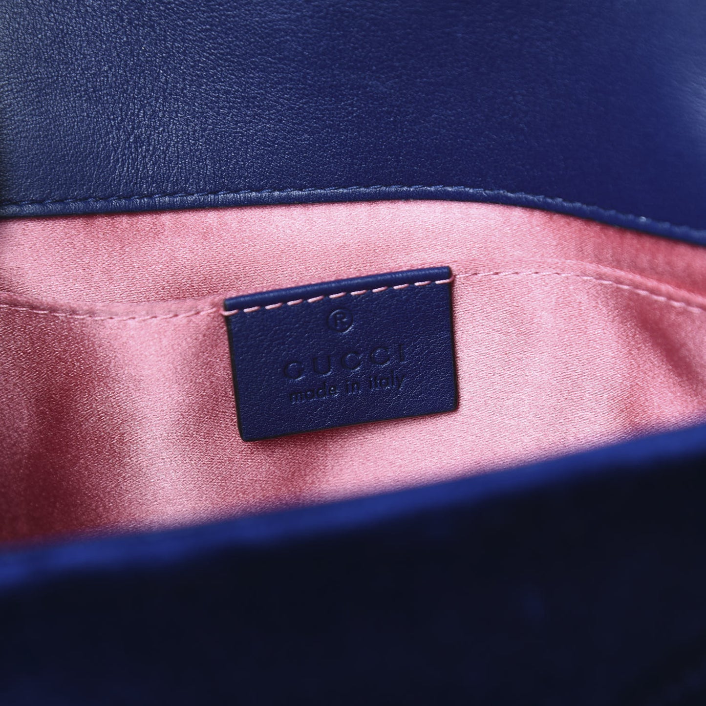 Velvet Matelasse Mini GG Marmont Shoulder Bag Cobalt Blue