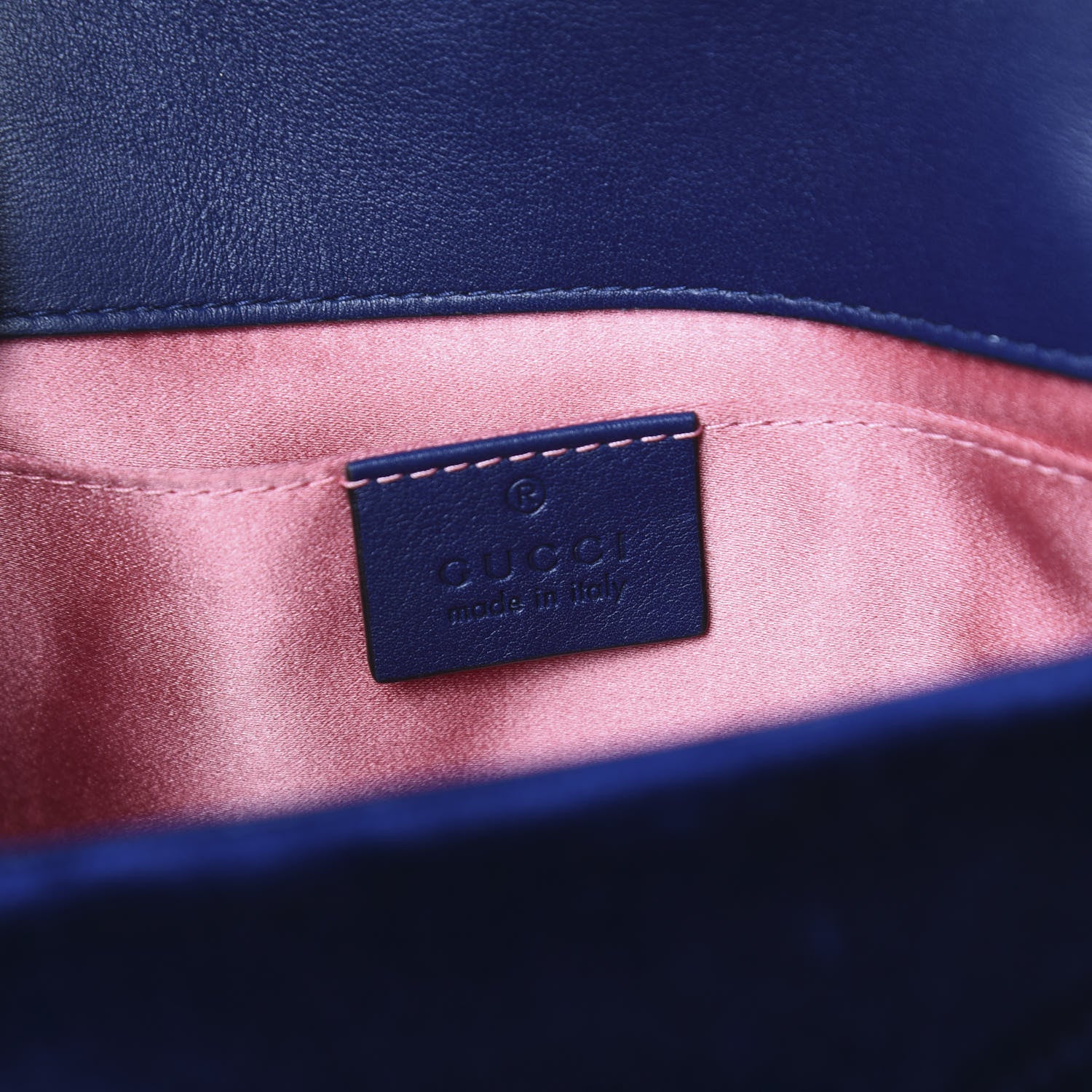 Gucci Velvet Matelasse Mini GG Marmont Shoulder Bag Cobalt Blue 7 of 9