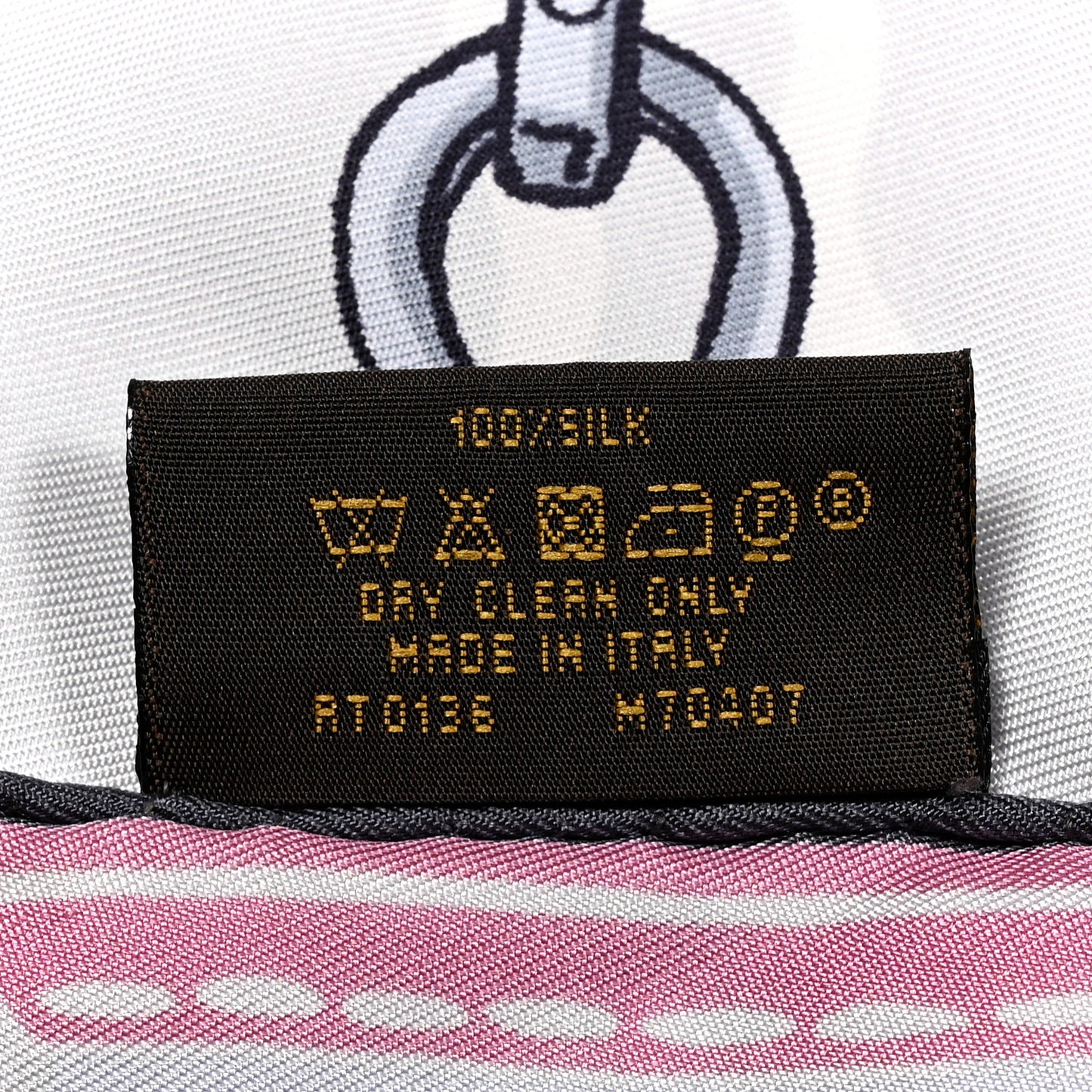 Silk Square Handle Me Scarf Grey Pink