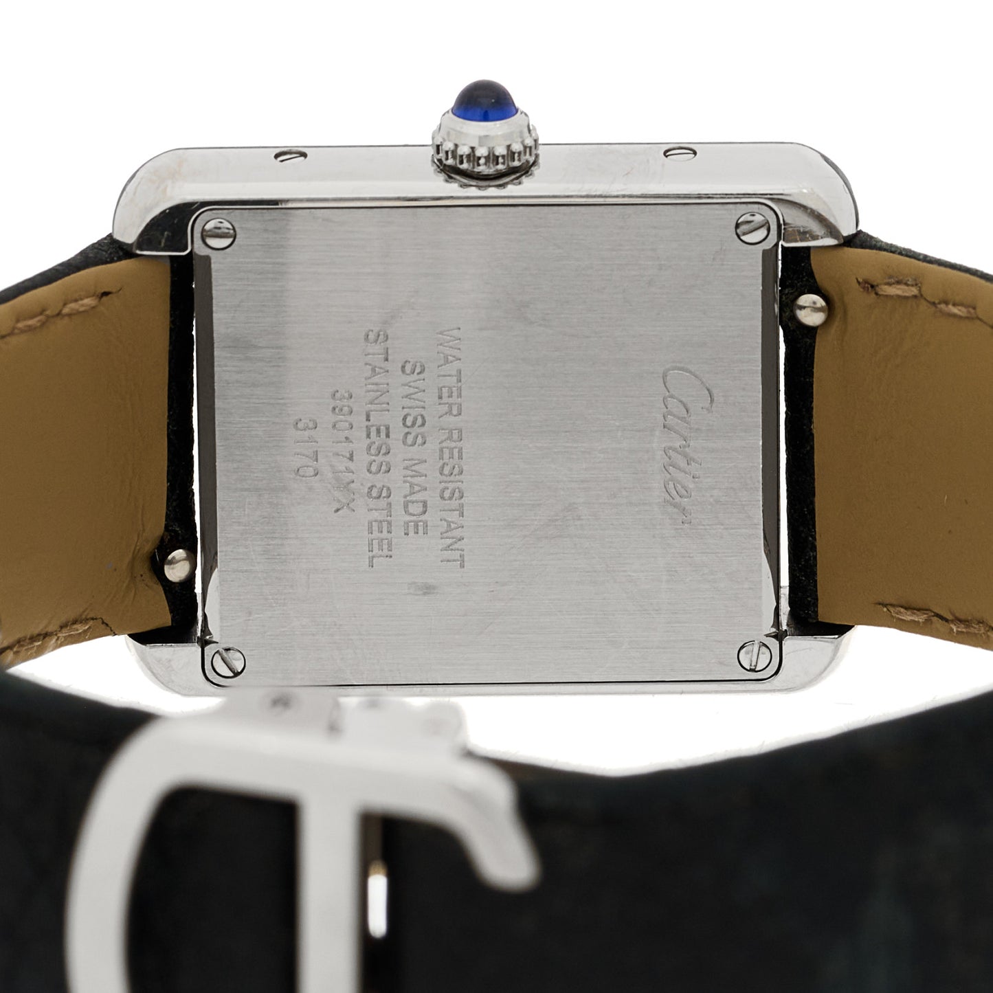 Stainless Steel Calfskin 24mm Tank Solo Quartz Watch