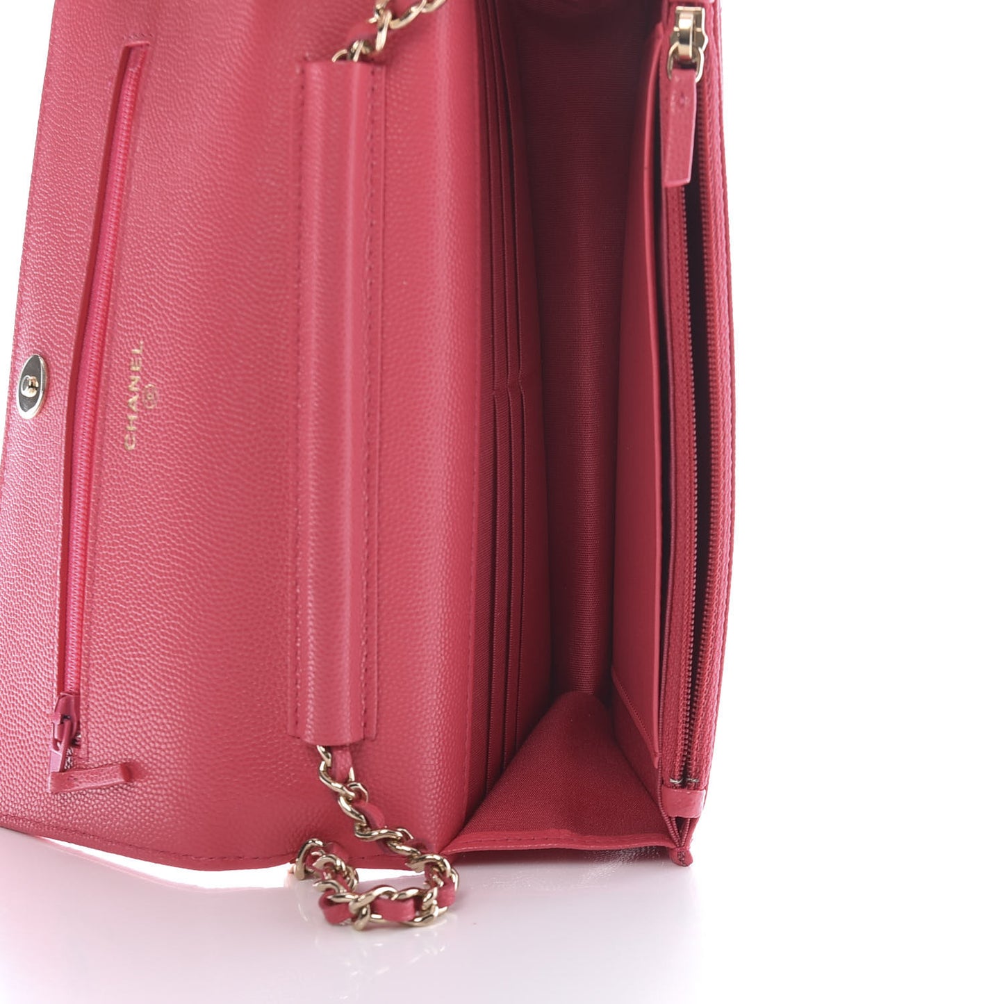 Caviar Quilted French New Wave Chain CC Wallet On Chain WOC Pink