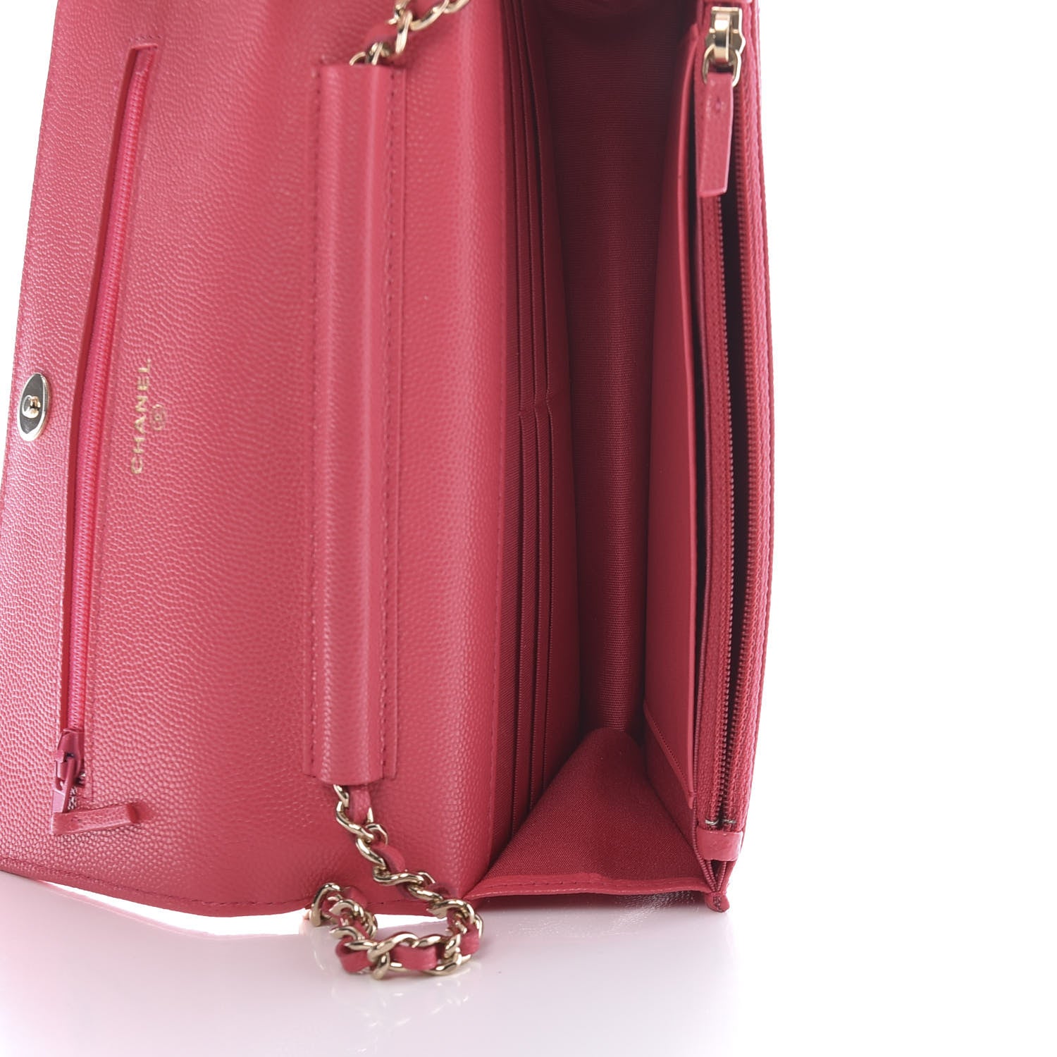 Chanel Caviar Quilted French New Wave Chain CC Wallet On Chain WOC Pink 5 of 12