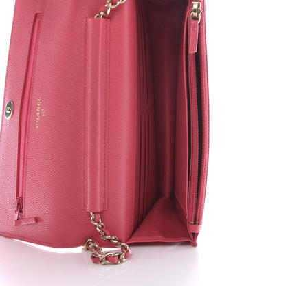 Chanel Caviar Quilted French New Wave Chain CC Wallet On Chain WOC Pink 5 of 12