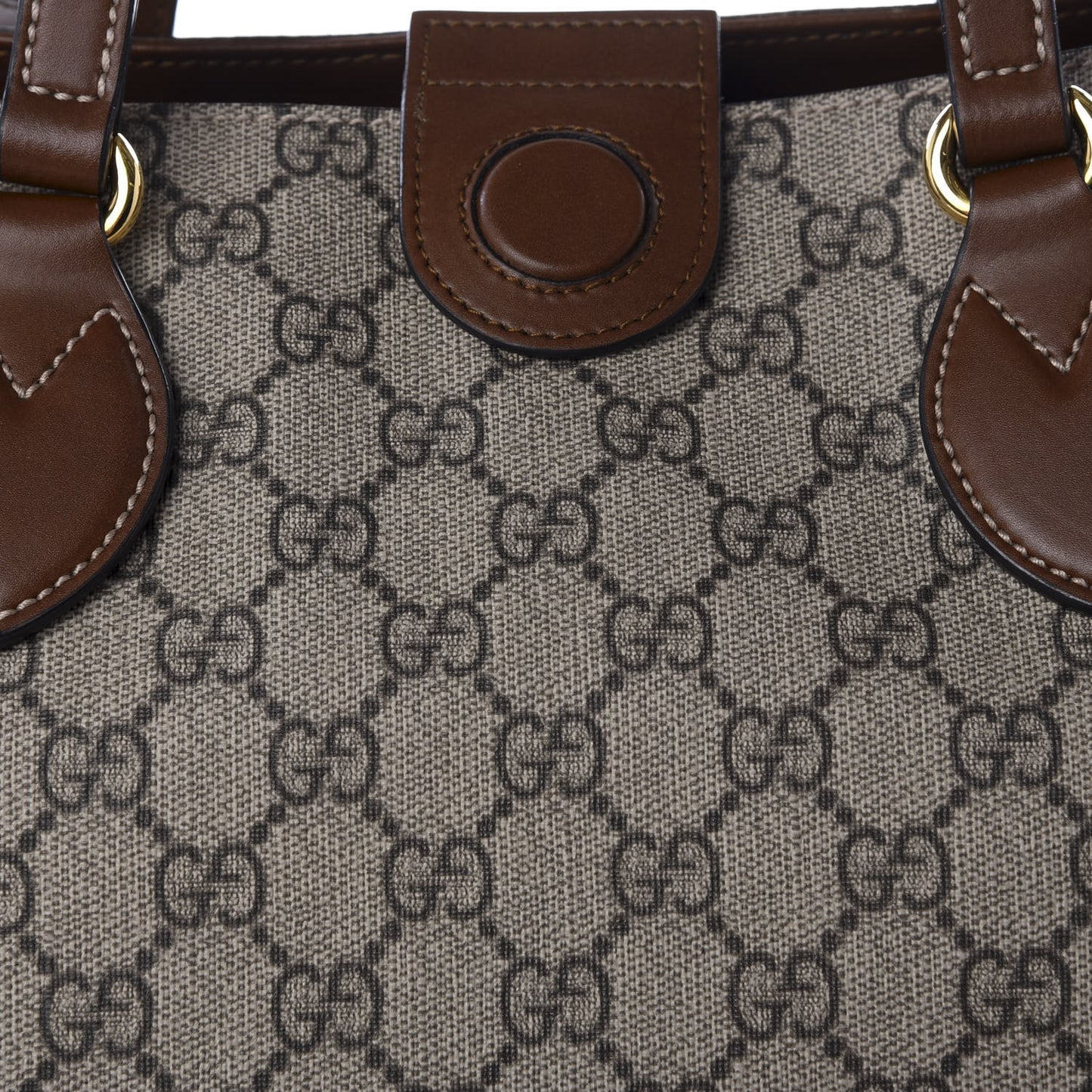 Soft GG Supreme Monogram Medium Crossbody Tote Beige Cuir