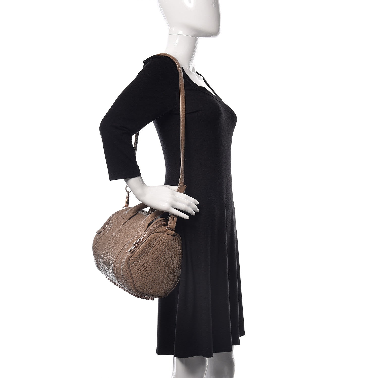 Alexander Wang Pebbled Lambskin Rockie Latte Rose Gold Hardware 2 of 10