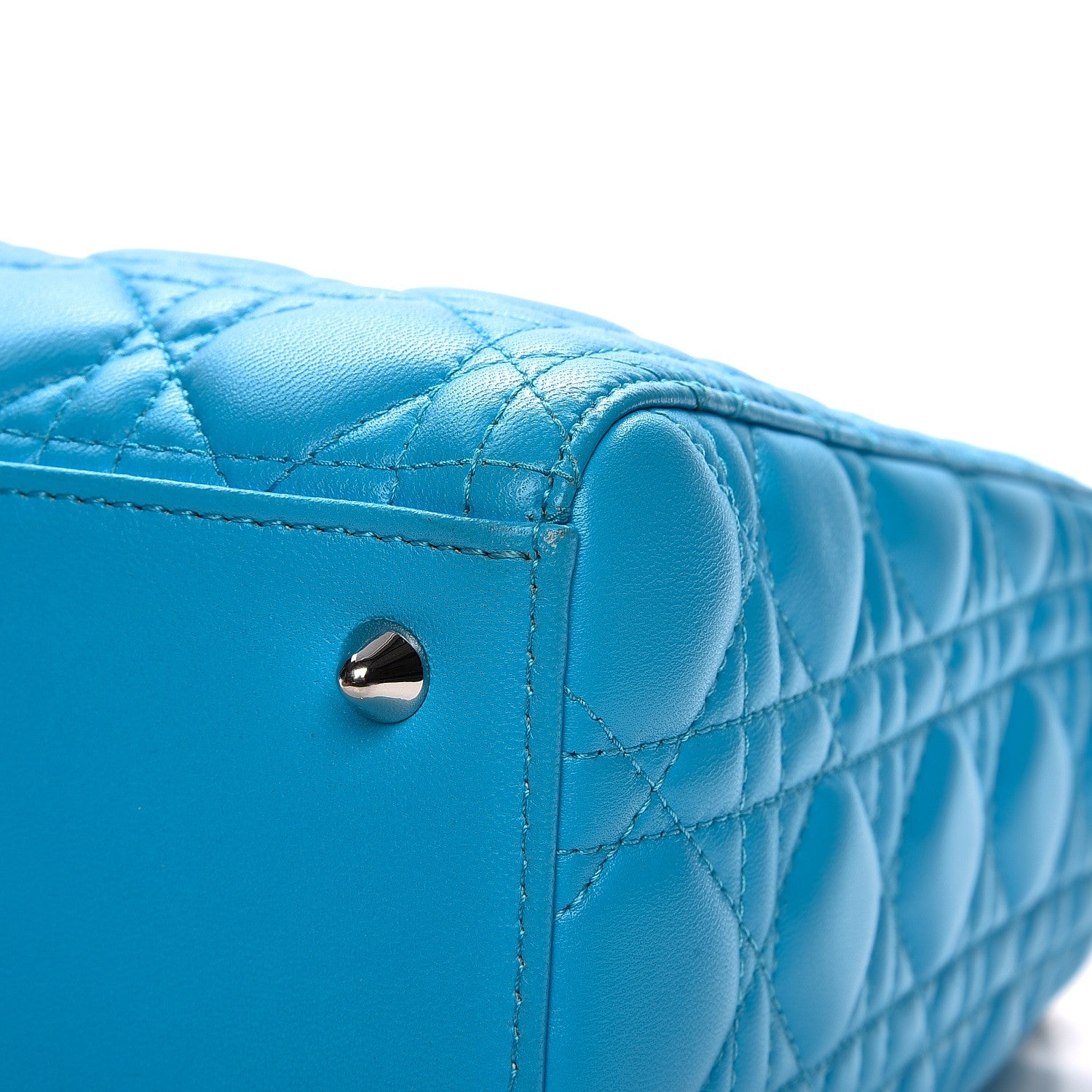 Christian Dior Lambskin Cannage Medium Lady Dior Blue 12 of 13