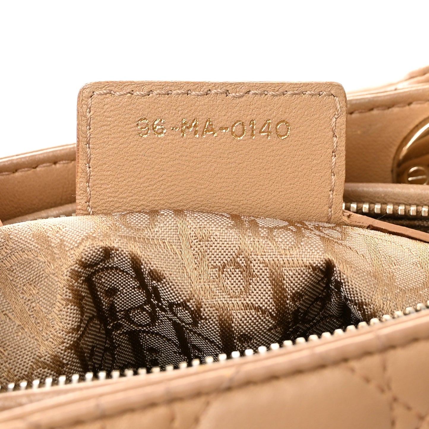Lambskin Cannage Medium Lady Dior Beige