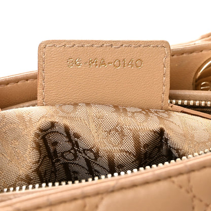 Christian Dior Lambskin Cannage Medium Lady Dior Beige 7 of 10