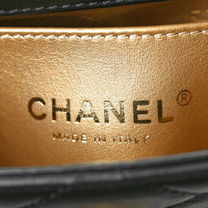 Chanel Calfskin Quilted Resin Pearl North South Flap Bag Black 8 of 11