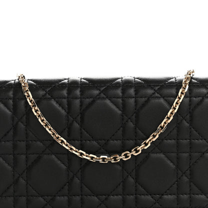 Christian Dior Lambskin Cannage Lady Dior Pouch Black 9 of 13