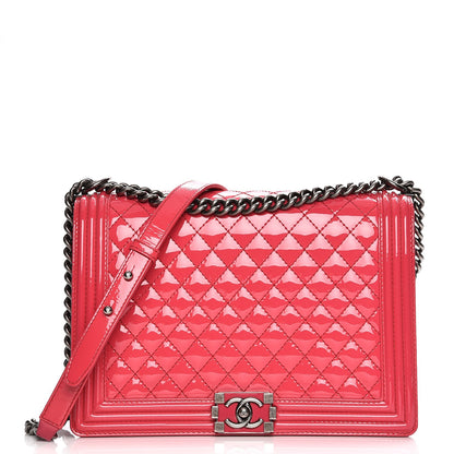 Chanel Patent Quilted Large Boy Flap Pink 1 of 16