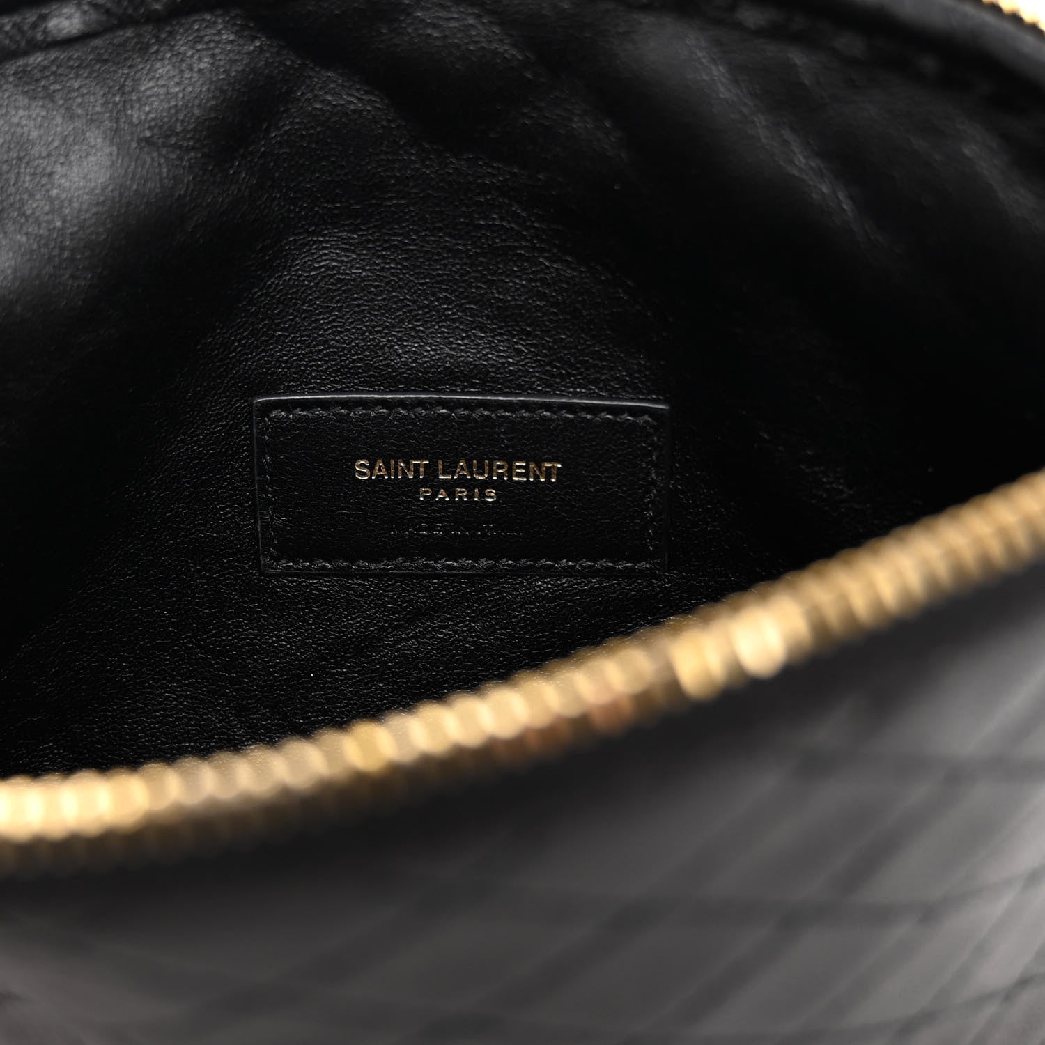 Saint Laurent Lambskin Quilted Gaby Zipped Pouch Black 6 of 10