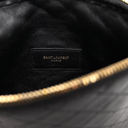 Saint Laurent Lambskin Quilted Gaby Zipped Pouch Black 6 of 10