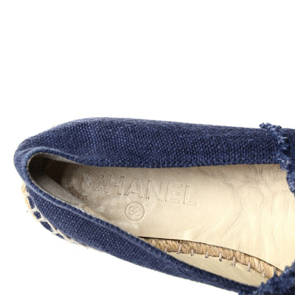 Chanel Canvas CC Espadrilles 37 Navy Black 7 of 10