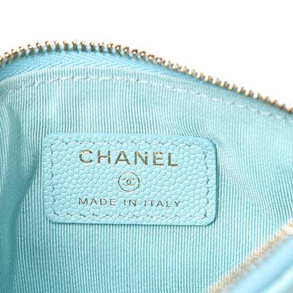 Chanel Caviar Quilted Small Cosmetic Case Light Blue 5 of 8