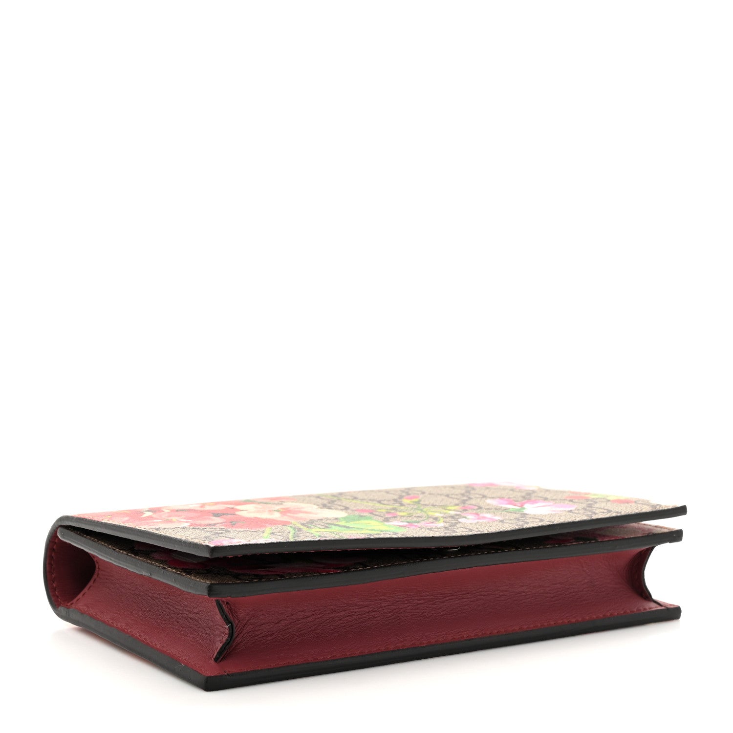 Gucci GG Supreme Monogram Blooms Chain Wallet Beige Multicolor Dry Rose 4 of 13