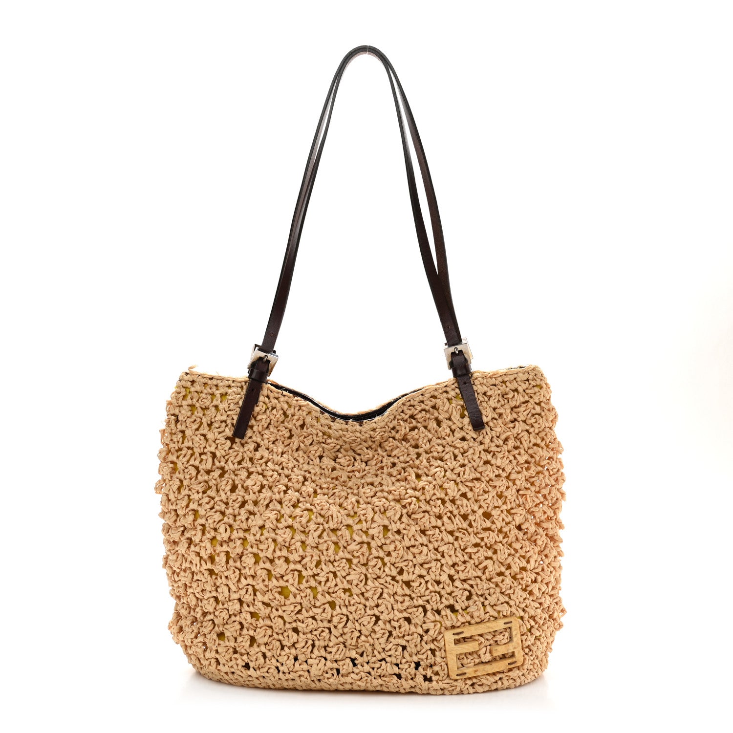 Fendi Raffia Calfskin Tote 2 of 12