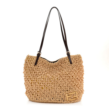 Fendi Raffia Calfskin Tote 2 of 12